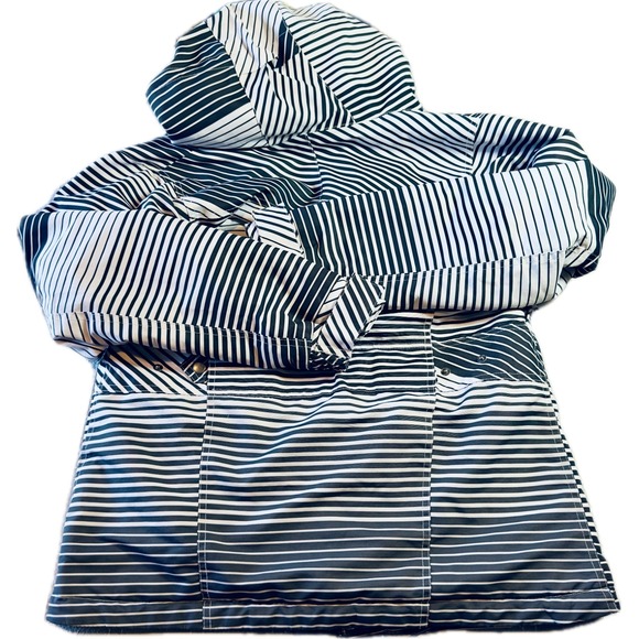 VTG Zonal Hooded Snowboard Jacket M Geo Stripe Waterproof Streetwear Techwear - Picture 2 of 10